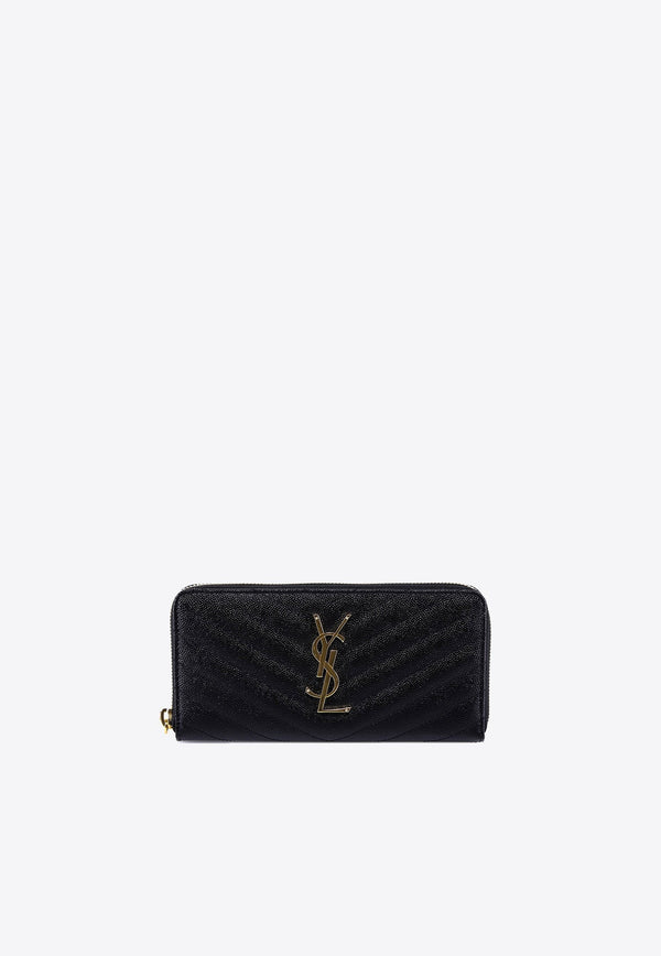 Cassandre Zip-Around Wallet in Embossed Leather