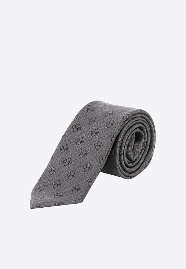 Patterned Wool-Blend Tie