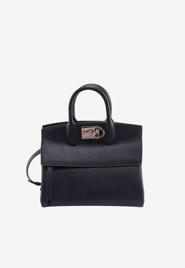 Small Studio Leather Top Handle Bag