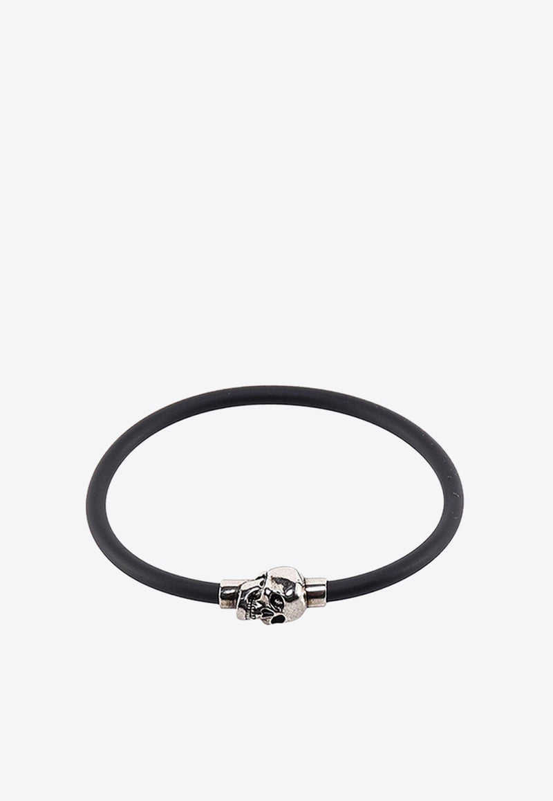 Skull-Detail Rubber Cord Bracelet