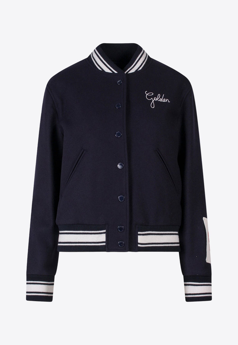 Logo Embroidered Bomber Jacket