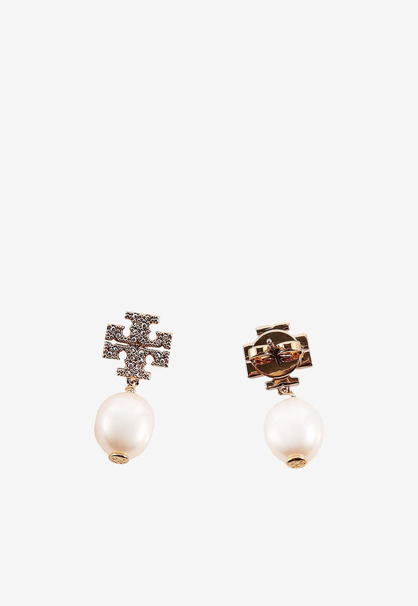 Kira Crystal Paved Pearl Drop Earrings