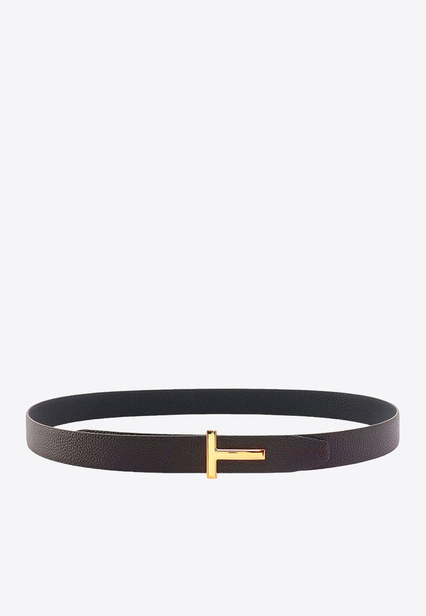 T Buckle Leather Belt