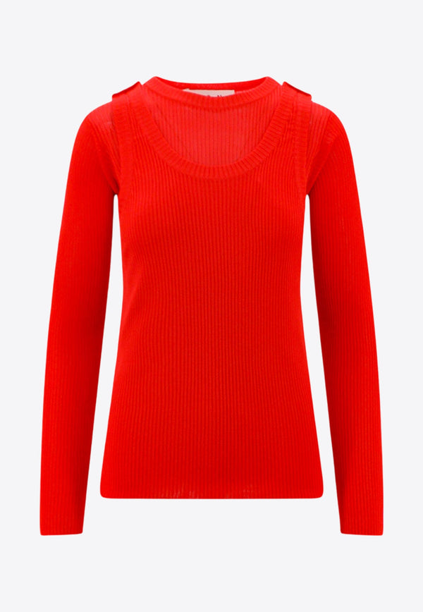 Long-Sleeved Ribbed Top