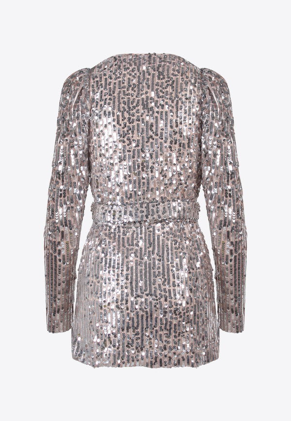 Sequin-Embellished Mini Dress