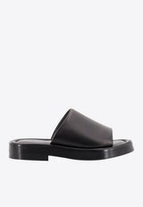 Logo Embossed Leather Slides