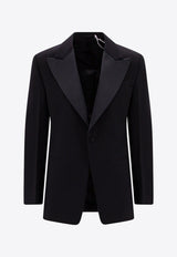 Single-Breasted Wool Tuxedo Blazer