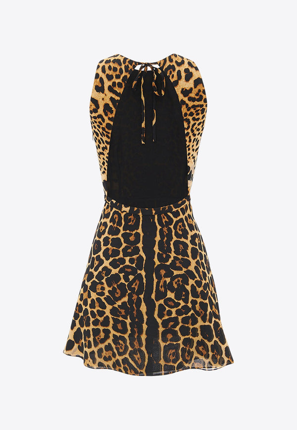 Leopard Print Mini Sleeveless Dress