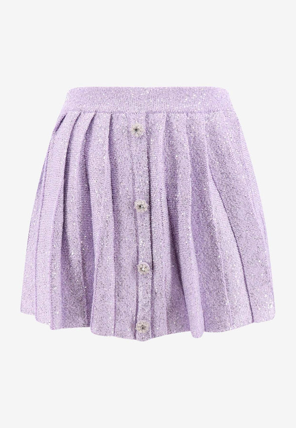 Sequined Pleated Mini Skirt