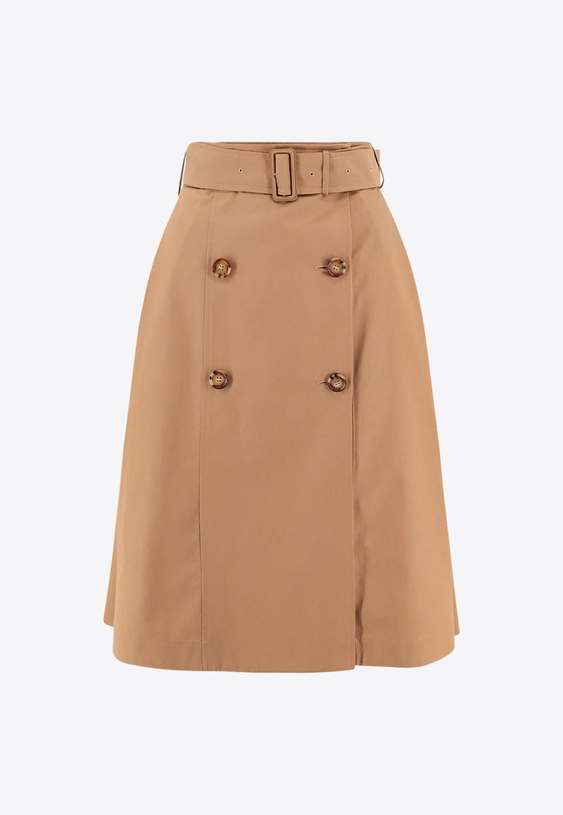 Belted Midi Wrap Skirt