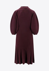 Ribbed Midi Wool Dress