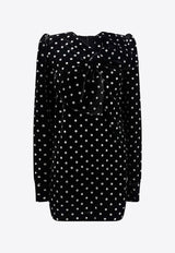 Polka Dots Mini Velvet Dress