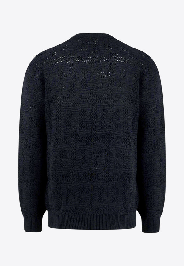 Logo Jacquard Wool Sweater