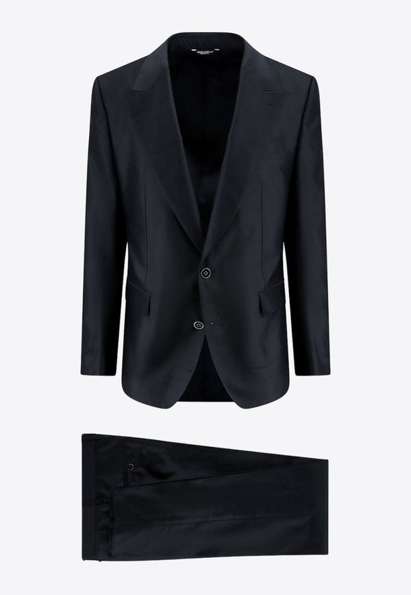 Single-Breasted Shantung Silk Suit