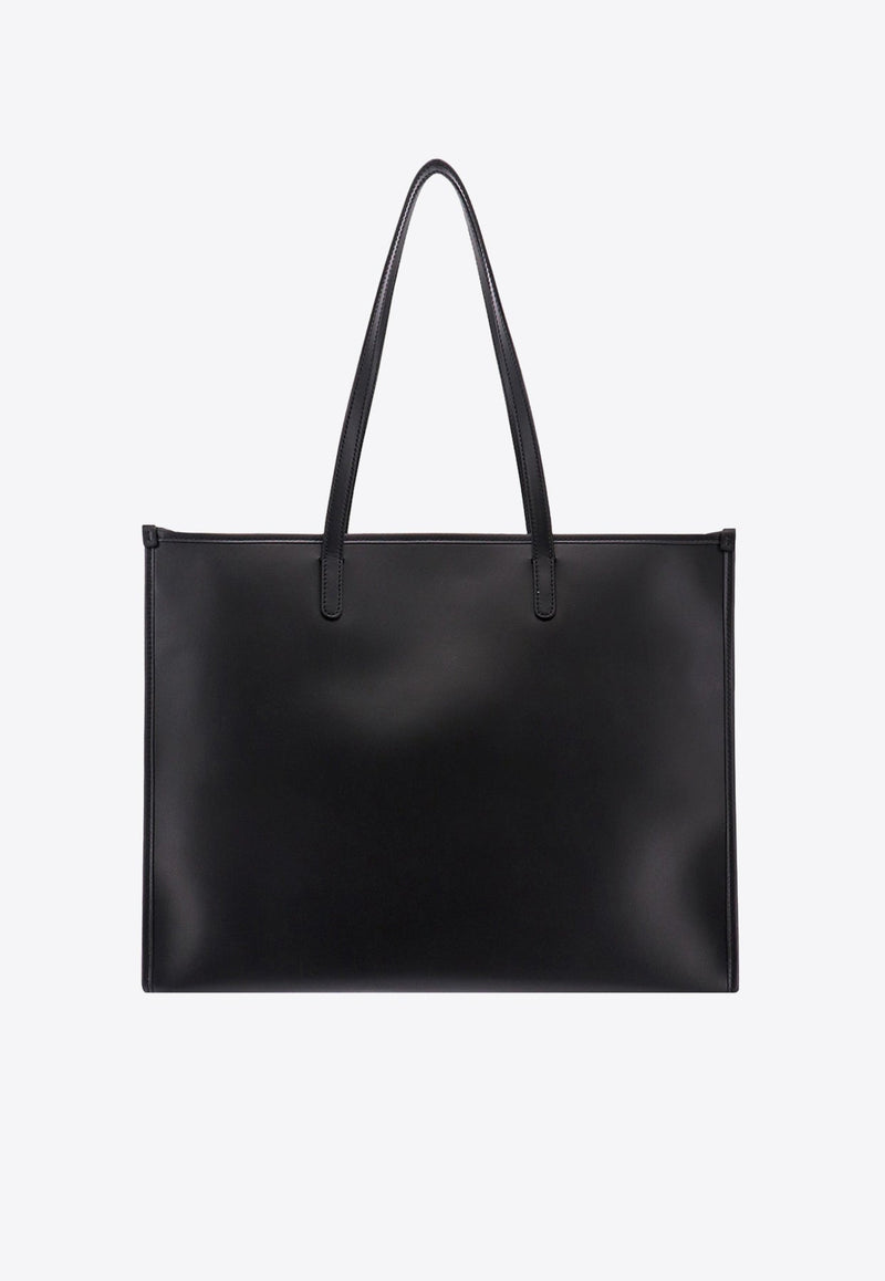 Logo Embossed Leather Tote Bag