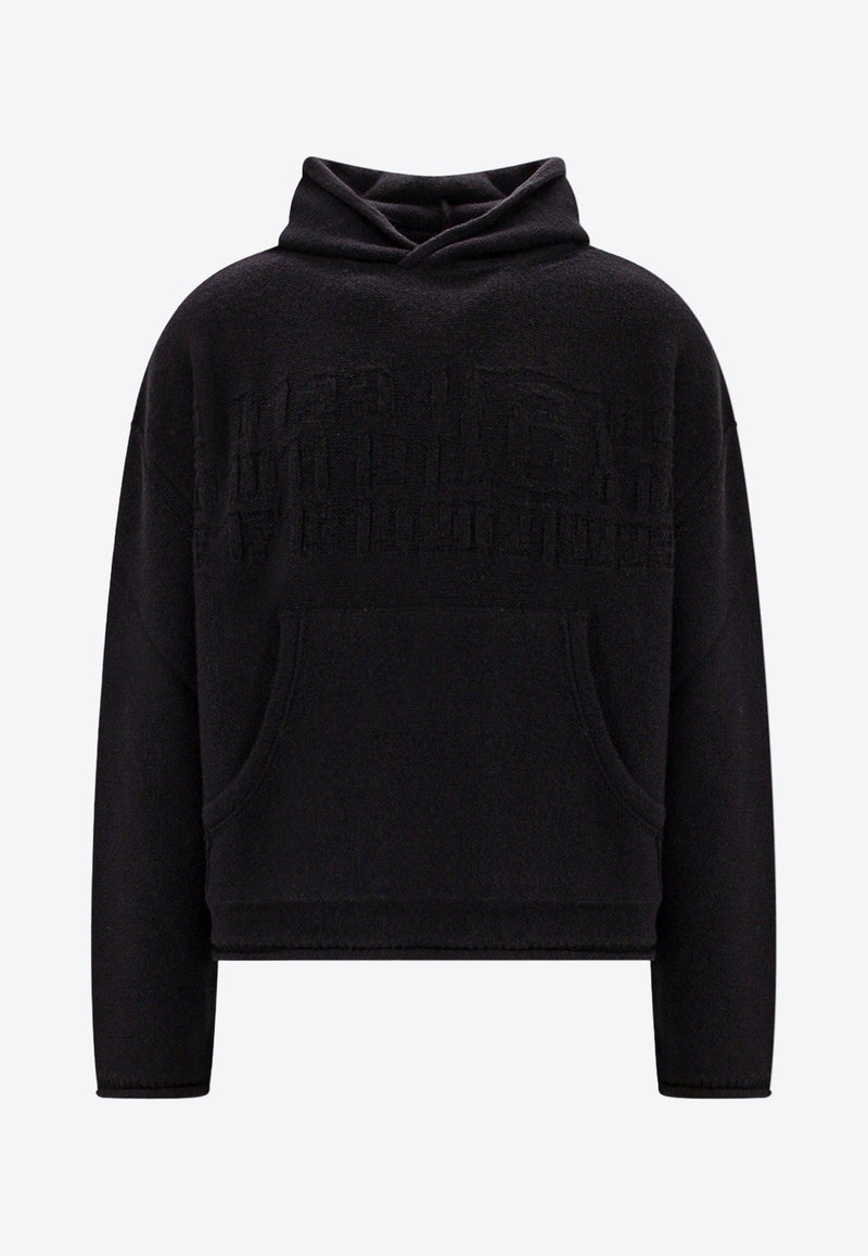 Logo Jacquard Hooded Sweater