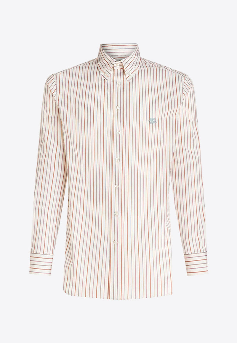 Logo Striped Button-Down Shirt