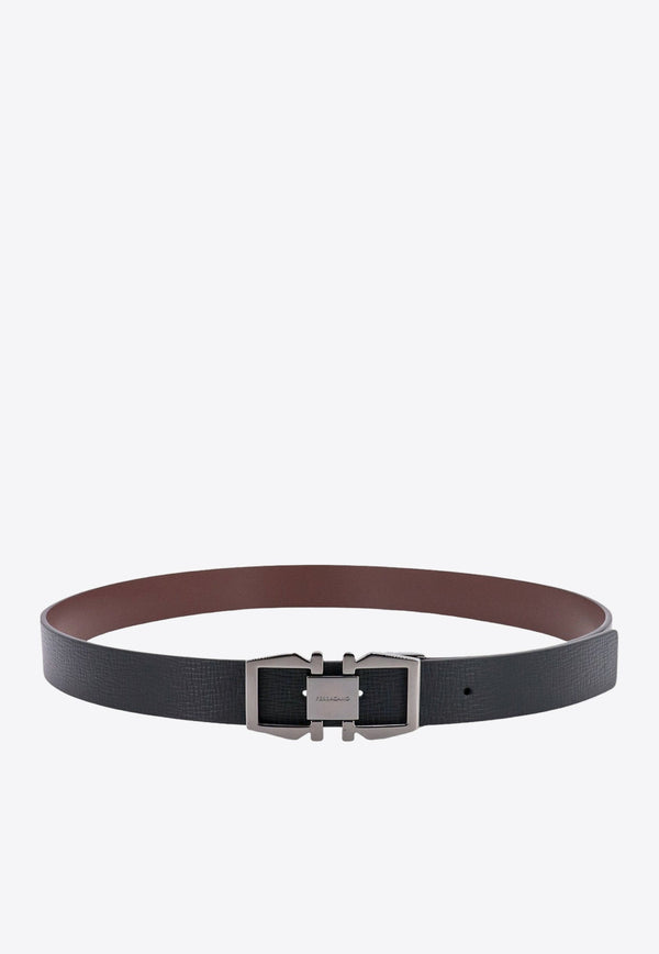 Logo Buckled Reversible Belt