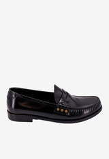 Almond-Toe Leather Loafers