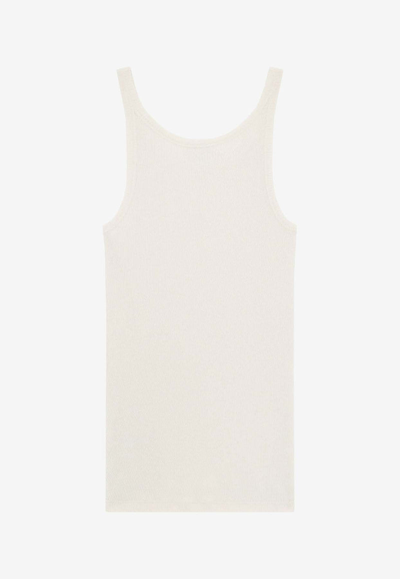 Cassandre Embroidered Ribbed Tank Top