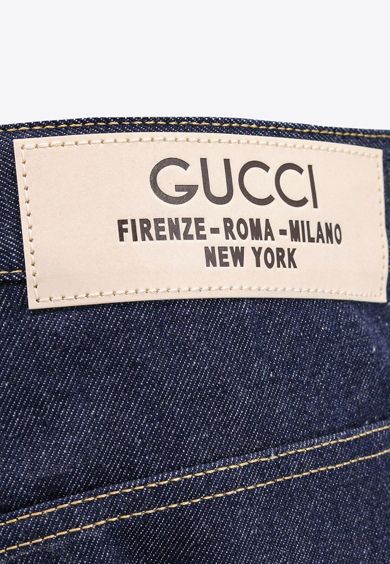 Logo-Patch Straight-Leg Jeans