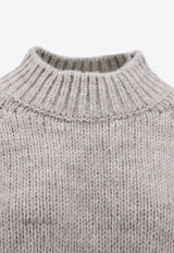 Mock-Neck Knitted Wool Sweater