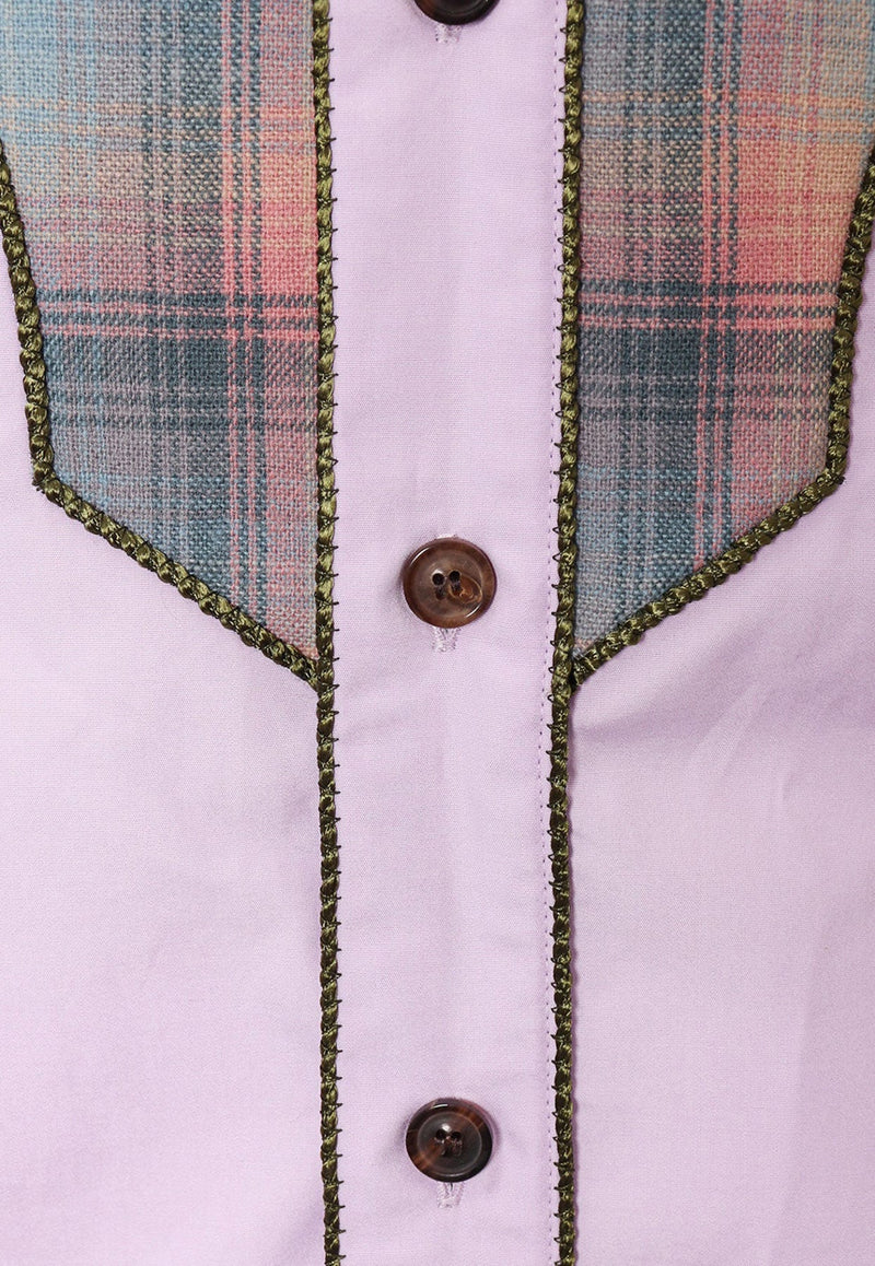 Plaid Check Paneled Shirt