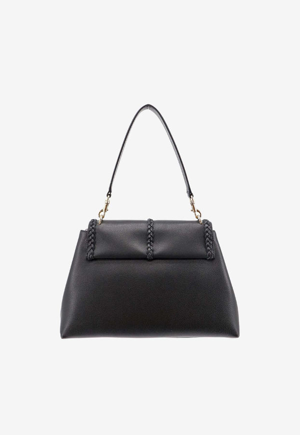 Medium Penelope Grained Leather Top Handle Bag