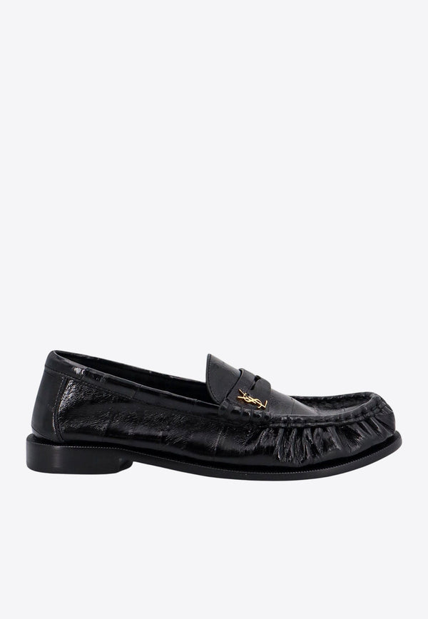 Logo Plaque Leather Loafers