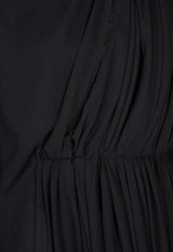 Asymmetric Plisse Midi Dress