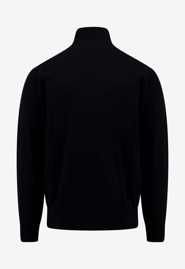 Logo Embroidered Turtleneck Wool Sweater