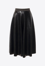 Faux-Leather Midi Skirt