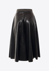 Faux-Leather Midi Skirt