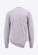 X Lacoste Asymmetric Wool Sweater