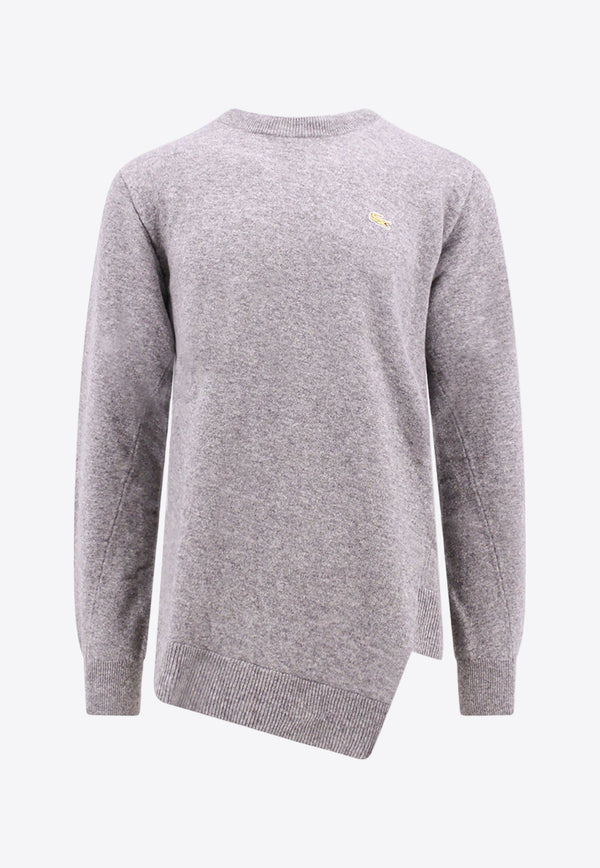 X Lacoste Asymmetric Wool Sweater