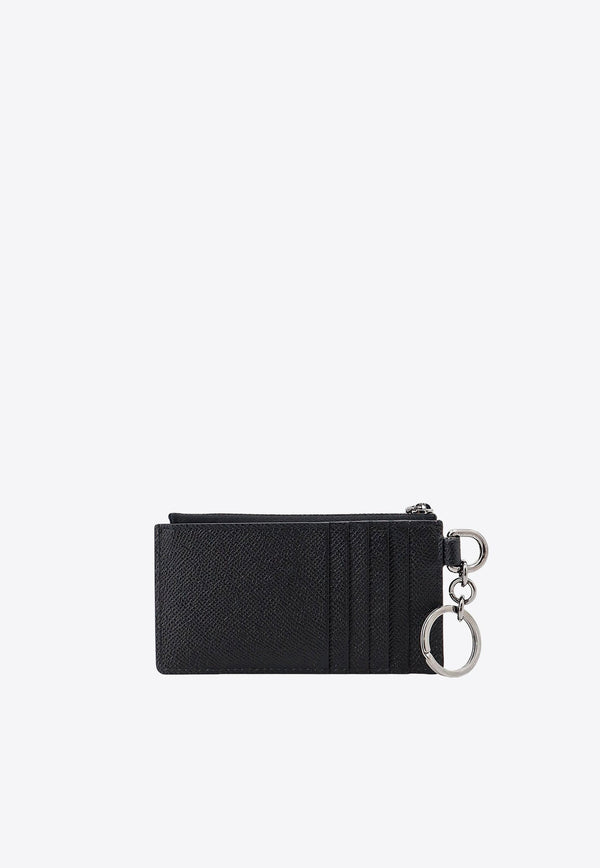 Logo Plate Grained Leather Cardholder