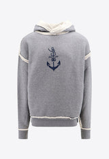 Contrasting Trim Marina Print Hoodie