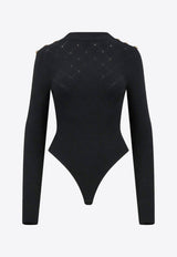 Diamond-Knit Long-Sleeved Bodysuit