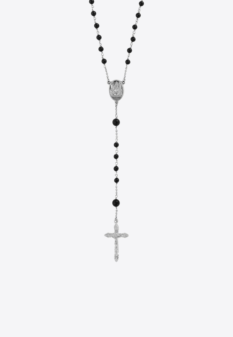 Rosary Necklace with Natural Gemstones