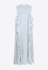 V-neck Ruffle Trim Maxi Dress