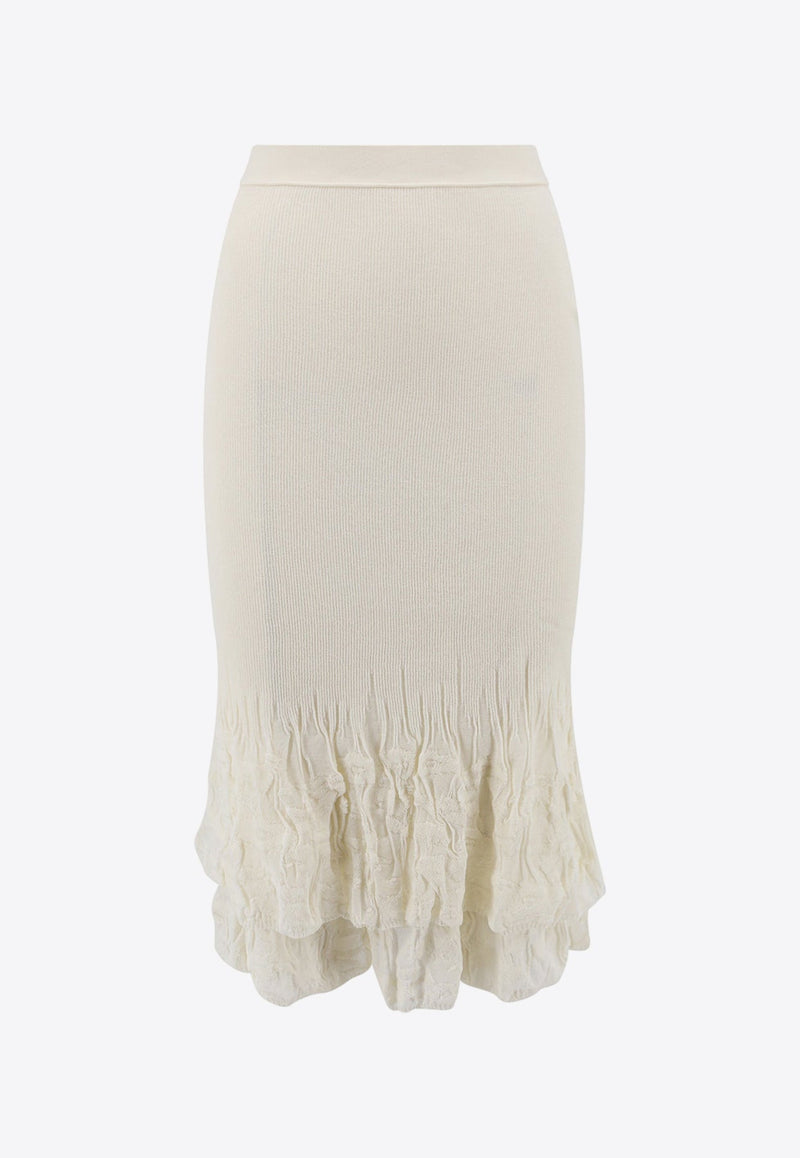 Floral Embroidery Knee-Length Skirt