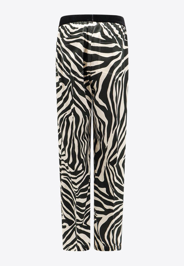 Zebra Print Silk Pajama Pants