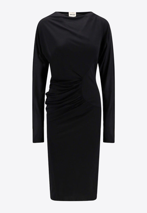 The Oron Ruched Midi Dress