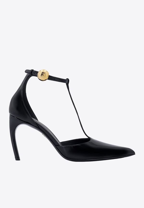 Odette 85 T-strap Patent Leather Pumps