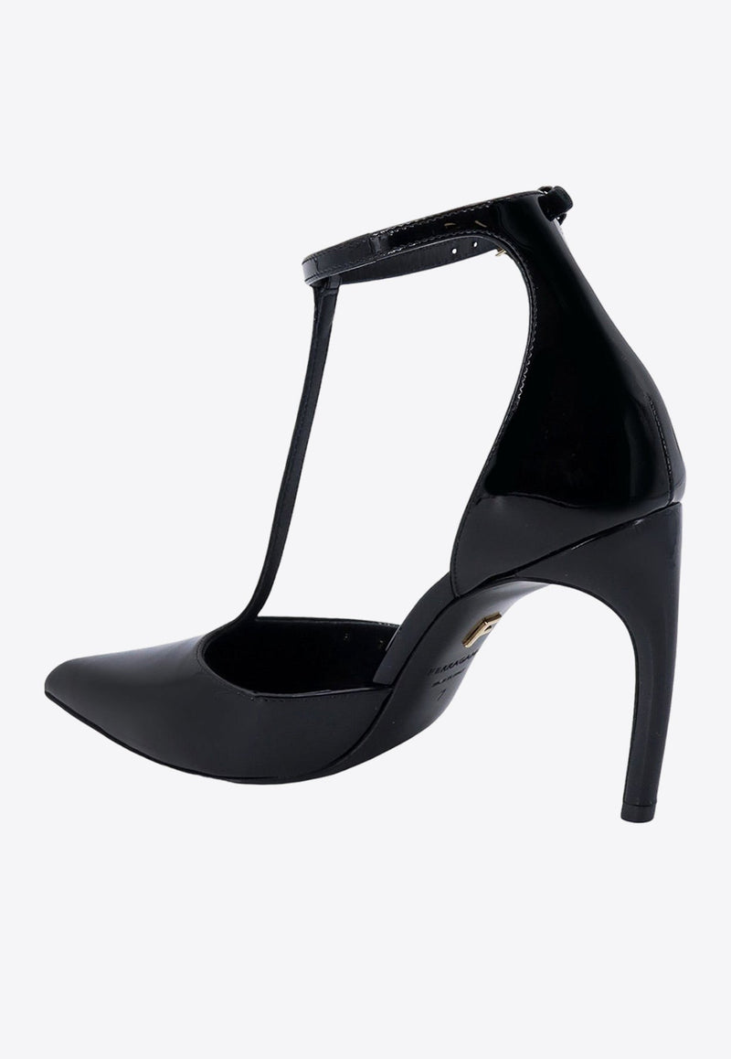 Odette 85 T-strap Patent Leather Pumps