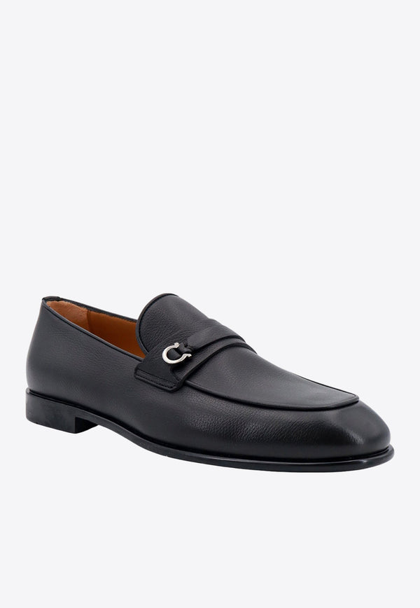 Gancini Leather Loafers