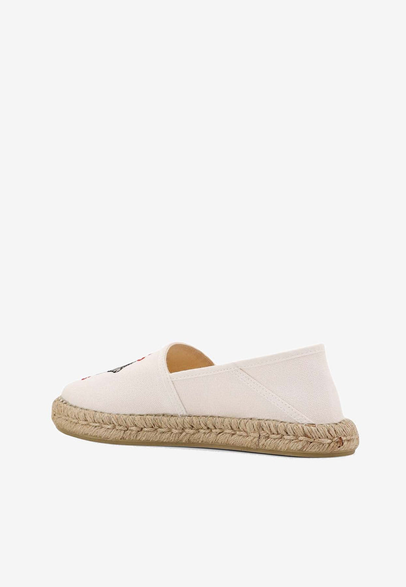 Embroidered Elephant Canvas Espadrilles