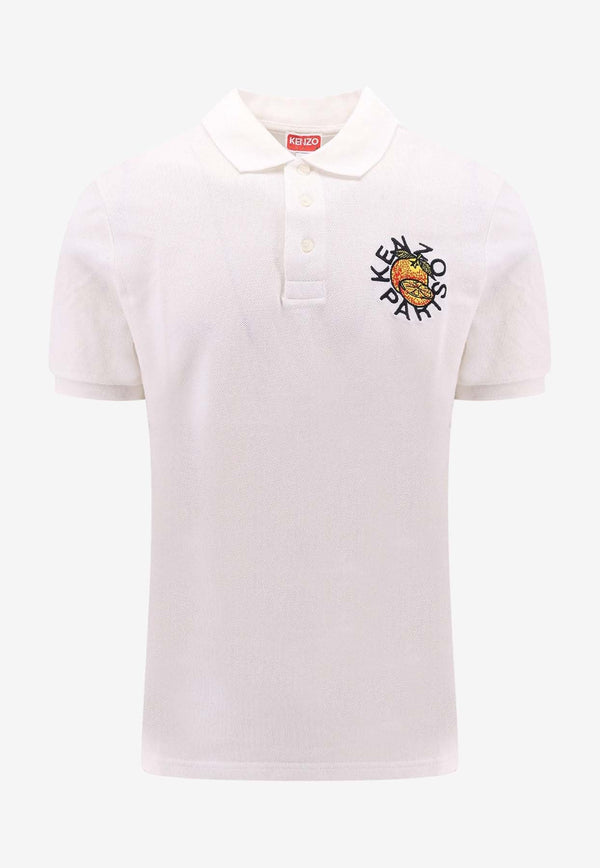 Embroidered Orange Polo T-shirt