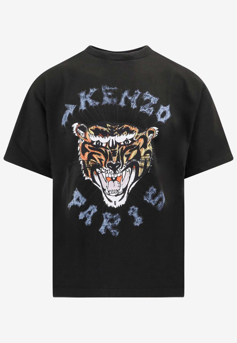 Drawn Varsity Tiger Print T-shirt