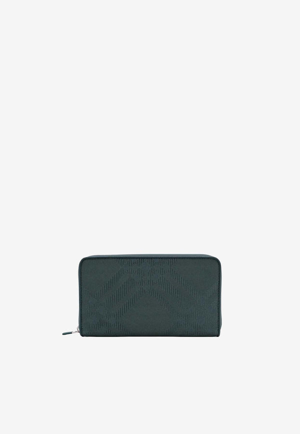 Jacquard Check Zip Wallet